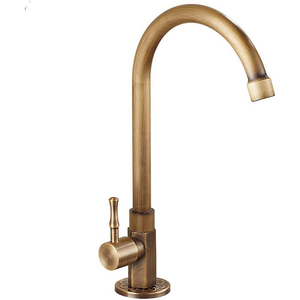 Cổ Sang Trọng Vòi Nước Brass Cổ Điển Duy Nhất Nước Lạnh Bồn Rửa Nhà Bếp Vòi Cổ Ngỗng Đòn Bẩy Duy Nhất Ngoài Trời <span class=keywords><strong>Tap</strong></span> - Product Image 2