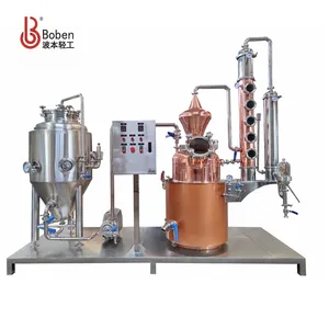 Small Brandy Distilling Production Line SUS304 Fermenter T2 Copper Pot Still Whisky Distillation Equipment