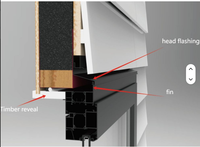 Ventana de Aluminio Moderna con Apertura Exterior, Aislamiento Térmico, Doble Acristalamiento, Vidrio Templado, Diseño Resistente al Viento para Villa en Nueva Zelanda