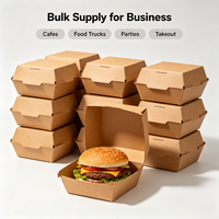 Boîte à hamburger imprimée en couleur de qualité supérieure, boîte à clapet personnalisée pour la restauration rapide, vente en gros
