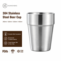 Tasses empilables en acier inoxydable à double paroi avec logo personnalisé HC, isolation sous vide, 260-450 ml, style coréen, tasse à bière incassable, fête barbecue