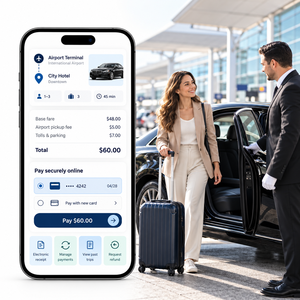 Sviluppo Software Personalizzato per <span class=keywords><strong>Prenotazione</strong></span> Taxi per Trasferimenti Aeroportuali con Pagamenti e Design App Mobile LionCreate - Product Image 1