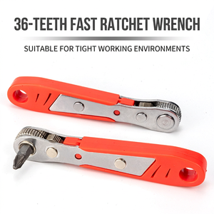 Llave de trinquete de liberación rápida de 36 dientes, magnética bidireccional, mini destornillador con mordaza ajustable, dentada, chapada en metal, para bricolaje, métrica - Product Image 2