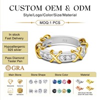 Bague en argent sterling 925 de haute qualité, sertie de moissanite VVS, style hip-hop de luxe pour hommes et femmes, fabricant
