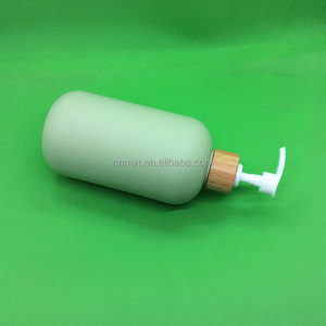 Emballage de soins de la peau Ensemble de lavage corporel 200ML 300ML 500ML Bouteille de shampooing verte douce au toucher Bouteille de lotion ronde rechargeable mate - Product Image 5