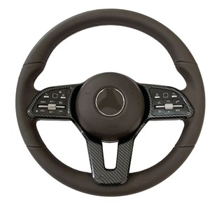Mercedes-Benz Steering <b>Wheel</b> <b>Trim</b> Carbon Fiber Black Silver 3 Spoke Racing Style A177 - Product Image 1