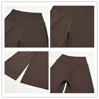 Ensemble de sport pour femme : Haut court rembourré à col halter contrastant et manches longues, et Legging taille haute sculptant le ventre et rehausseur de fesses