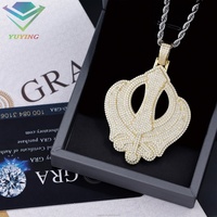 Collar con Colgante de Cruz Hip Hop de Plata de Ley 925 Personalizado para Hombre, Chapado en Oro, con Moissanita de Corte Brillante, Joyería Fina