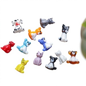 Adorables Ornements Animaux (Teddy, Corgi, Chiot, Chaton, Ours) Créatifs pour la Maison, Artisanat <span class=keywords><strong>en</strong></span> <span class=keywords><strong>Verre</strong></span> <span class=keywords><strong>Soufflé</strong></span> de Dessin Animé, Mini Décorations de Table - Product Image 1