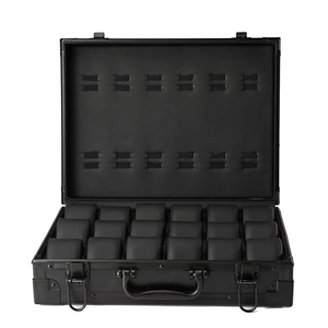 Luxury Black Rectangle Watch <b>Box</b> With Snap Closure Faux Suede Interior <b>Lockable</b> Leatherette Case - Product Image 4