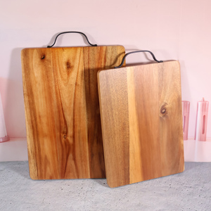 Planche à découper en bois d'acacia massif écologique avec poignée en métal pour la cuisine à domicile - Product Image 4