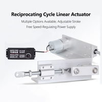 Actionneur linéaire à mouvement alternatif 12V 24V, course réglable 30mm 50mm 70mm, moteur à engrenages télescopique, contrôleur de vitesse DIY