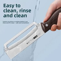 Couteau à éplucher manuel en acier inoxydable de style allemand avec manche en plastique, outil de cuisine efficace pour éplucher la citrouille et la canne