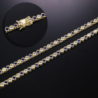 CM Hip Hop Vente Chaude Usine Vente Directe Unisexe Tennis Collier Chaîne Ras Du Cou Diamants Une Rangée Tennis Solitaires Chaîne Multicolore