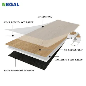 Venda quente commercia residencial 4mm 5mm 6mm Clique Bloqueio PVC Spc Lvt Flooring Vinyl Plank Floor
