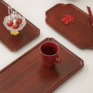 Wedding <b>Tray</b> Traditional Chinese Tea <b>Tray</b> <b>Large</b> Red Dowry Set For Bride Family <b>Serving</b> <b>Trays</b> - Product Image 3