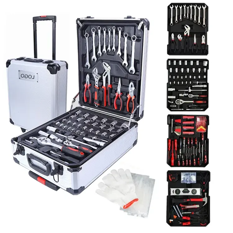 Chất Lượng Hoàn Hảo Cơ Khí Xe Sửa Chữa Công Cụ Kit 187 Pcs Chuyên Nghiệp Nhôm Xe Đẩy Hộ Gia Đình Tay Phần Cứng Công Cụ Ổ Cắm Bộ