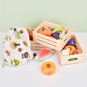Ragazzi Montessori fingono giochi di ruolo educativi precoci giocattoli di <span class=keywords><strong>legno</strong></span> <span class=keywords><strong>cucina</strong></span> per bambini frutta e verdura cibo giocattoli - Product Image 3