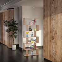 Étagère Modulaire Trapézoïdale en Bois de Style Contemporain, Multi-niveaux, pour Rangement et Présentation dans le Salon – Meilleure Vente