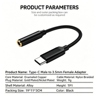 Adaptador USB C a Conector de Auriculares de 3.5mm con Chip DAC para Uso con Micrófono, Compatible con Samsung, iPhone 15/16, iPad Pro