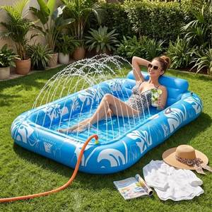 Piscina Inflable Resistente para Broncearse con Costuras Reforzadas, Acolchado Confortable, Tumbona para Familias, Diversión en el Patio Trasero - Product Image 1
