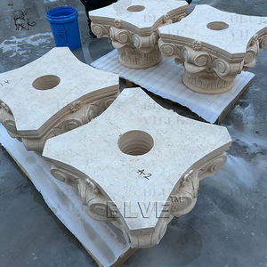 Columna Corintia Griega de Mármol Beige Natural, Pilar de Piedra Redondo para Decoración de Ingeniería Exterior BLVE - Product Image 6