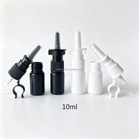 Flacons pulvérisateurs nasaux en plastique HDPE noirs et blancs vides de 5 ml et 10 ml pour applications saline, emballage médical rechargeable en stock