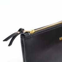 Pochette de luxe en cuir pleine fleur pour tuiles de mahjong, avec logo estampé or, en cuir camel, OEM / ODM pour marques de mahjong