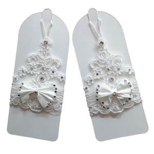 <span class=keywords><strong>Gants</strong></span> en dentelle d'été en gros T0122 pour femmes, style coude, nœud papillon, doigts courts à crochet pour cérémonies de mariage et fêtes - Product Image 5