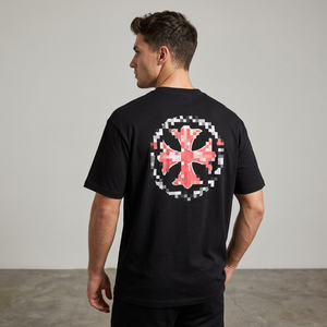 Camiseta de Manga Corta con Bordado de Corazones Cromados y Herradura Roja, Versión Correcta, Algodón, Colección 22ss, Unisex, para Parejas, a la Moda - Product Image 5