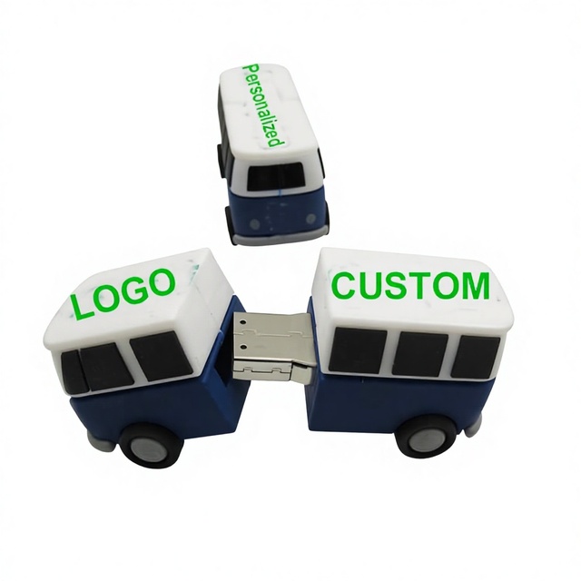 3D Cartoon Shape Custom Car Truck PVC USB Flash Drive 4GB 8GB 16GB 32GB High Speed Memory Stick for Kids Gift Brand Promotion