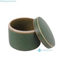RXDW40-A Boîte à bonbons en céramique émaillée verte antique de Jingdezhen