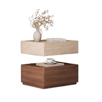 Table de chevet flottante intégrée de style italien, armoire de rangement haut de gamme de luxe léger pour chambre principale