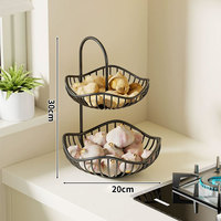 Panier de rangement de cuisine, étagère de comptoir pour gingembre, ail, oignon, fruits et légumes, organisateur domestique pour cuisine et salon