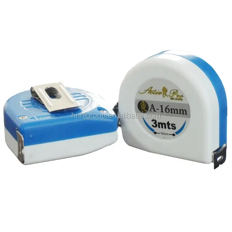 White and blue plastic case 3m 5m 7.5 meter measuring tape with logo custom