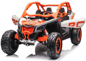 รถของเล่น Can-Am Giant UTV แบบขับเคลื่อนด้วยแบตเตอรี่ 24 โวลต์ 2 ก้อน พร้อมจอสัมผัส ล้อแบบยาง 4x4 เบาะหนัง รีโมทควบคุมสำหรับผู้ปกครอง รถ EVA ได้รับอนุญาตจาก Can-Am - Product Image 5