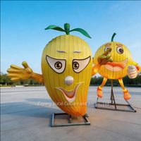 Reuze Cartoon Fruit & Groente Lantaarnset (Mango, Rijst, Peer, Maïs) Waterdichte LED-lantaarn voor Festival Themapark Decoratie