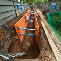 Nuevo Tipo de Caja de Tuberías de Acero Jiangsu Litewei, Ensamblaje Rápido para Apuntalamiento de Tuberías en Proyectos de Renovación de Tuberías Urbanas