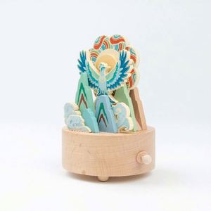 Natural Wood Bluebird Musical Birthday <b>Present</b> Exquisite Wooden Music Box for Lover Friends and Children - Product Image 1