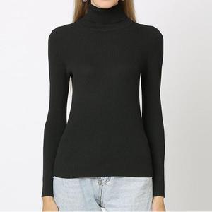 <span class=keywords><strong>Pull</strong></span> col roulé en maille côtelée fine à manches longues pour <span class=keywords><strong>femme</strong></span>, haut de gamme, collection automne-hiver, vente en gros - Product Image 1