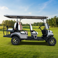 Voiturette de golf électrique Leibin haute performance 6 places, en acier, 48V 3.5KW, surélevée, homologuée pour la route, batterie lithium, autonomie 90 km