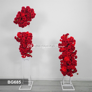 DKB Meilleures ventes de décorations et fournitures de mariage, fleurs artificielles rouges en soie pour la décoration de mariage - Product Image 3