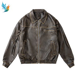 Giacca da Uomo in Pelle PU con Zip, Colletto Alto, Logo Personalizzato, Tasche Multiple Frontali, Stile Casual da Strada, per Uso Invernale e Motociclistico - Product Image 1