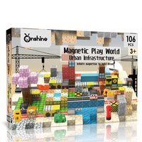 Mine 100 pièces de cubes colorés, blocs de construction magnétiques pour les enfants de 4 à 6 ans, ensemble de jeu magnétique en plastique certifié EN71