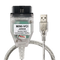 Câble de diagnostic OBD2 J2534 Dernière version V14.20.019 Interface MINI VCI pour TOYOTA TIS Techstream MINI-VCI Puce FT232RL