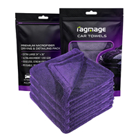 Serviettes de séchage pour detailing automobile 1200 g/m² 1400 g/m², chiffon de lavage de voiture 70/30 en microfibre, grande serviette de séchage en microfibre torsadée pour voiture, violet