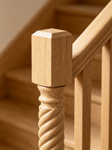 Modern Poplar Wood Eco-Friendly Stair <b>Railings</b> Handrails Twisted Design Balustrades for Staircase <b>Wall</b> Mounted - Product Image 2