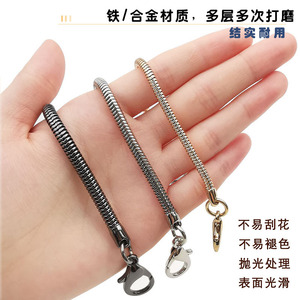 Correa de cadena de hueso de serpiente para bolso, 3.2mm 4.2mm 5mm, de ferroaleación chapada, desmontable, para bolsos de mujer y bandoleras - Product Image 3