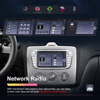 Podofo 2 + 64G 7 ''Android Car Stereo CarPlay/Android Auto/GPS/WiFi/RDS/Radio réseau pour Ford/Focus/S-Max/Mondeo/Galaxy/Kuga