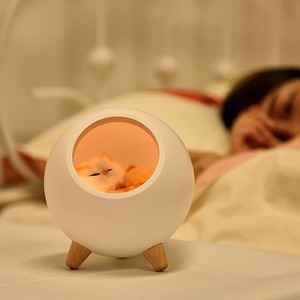 โคมไฟรูปบ้านสัตว์เลี้ยงน่ารัก ไฟกลางคืนแบบชาร์จ USB ไฟสร้างบรรยากาศ ลำโพงบลูทูธสำหรับห้องนอนเด็ก โคมไฟ LED ข้างเตียง โคมไฟตั้งโต๊ะ - Product Image 5